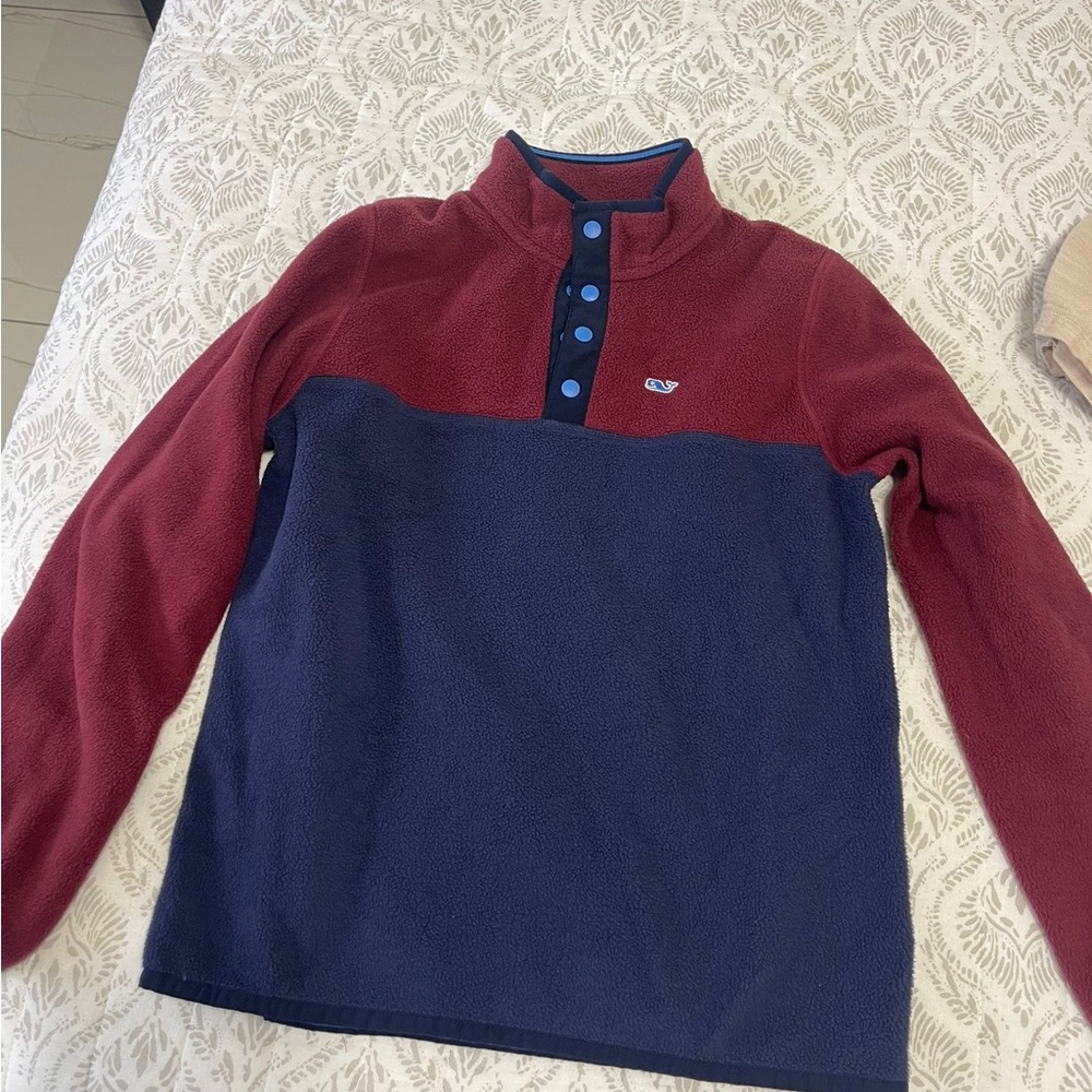 Vineyard Vines Burgundy and Navy Fleece